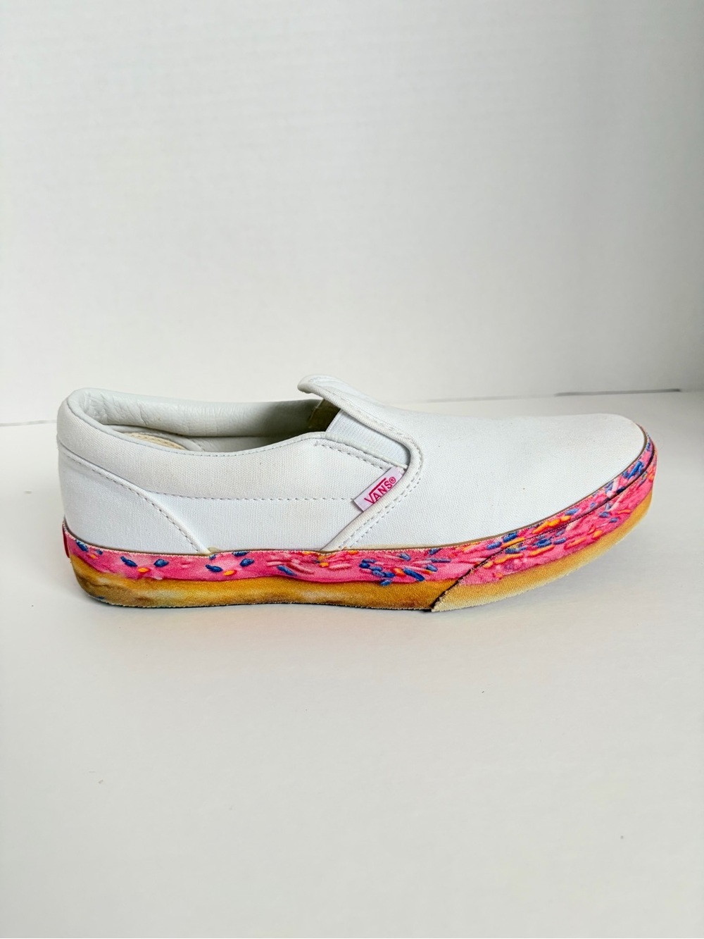 Vans Donut Sprinkle Sneakers Slip On Bold Platform Shoes White Pink Size 7 Kids